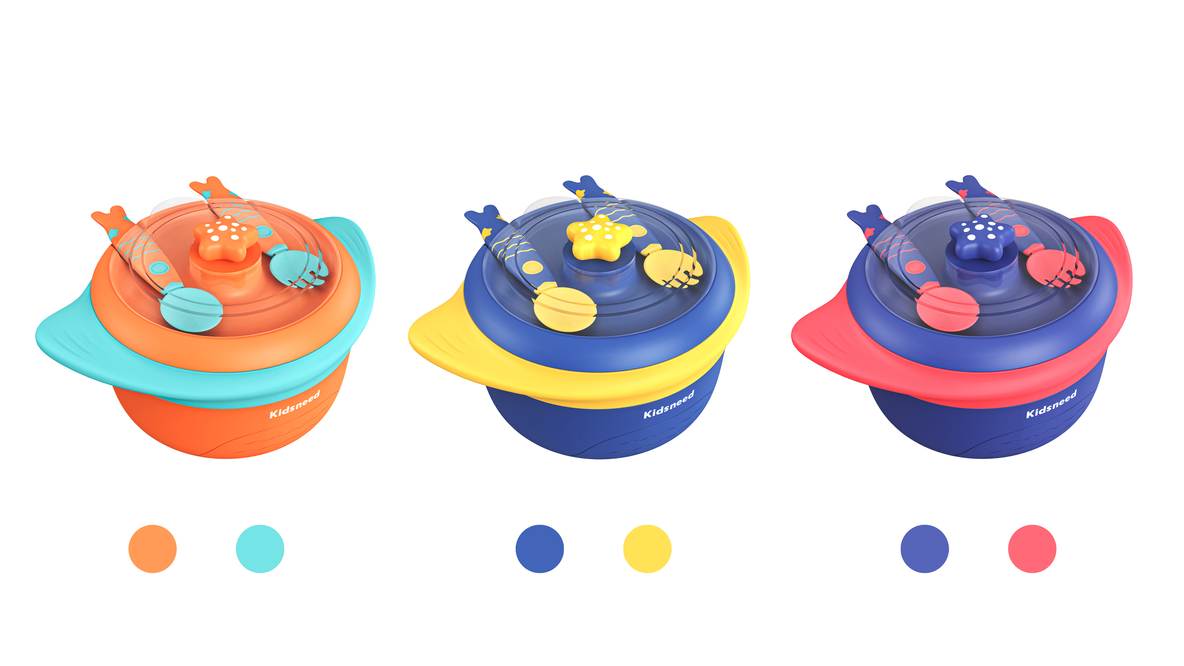 Mother and baby，Water injection heat preservation bowl，Cartoon，ocean，Manta Ray，