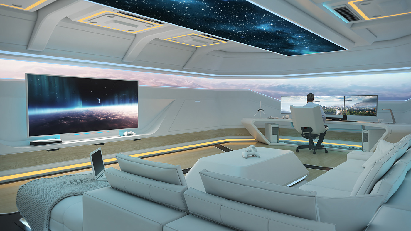 I fill Enchev，Entertainment Room Design，Interior design，Futurism，Entertainment room，