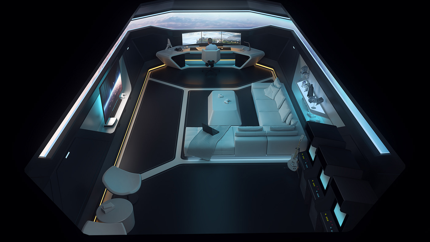 I fill Enchev，Entertainment Room Design，Interior design，Futurism，Entertainment room，