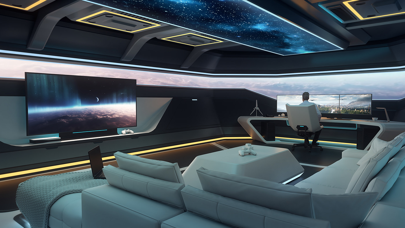 I fill Enchev，Entertainment Room Design，Interior design，Futurism，Entertainment room，