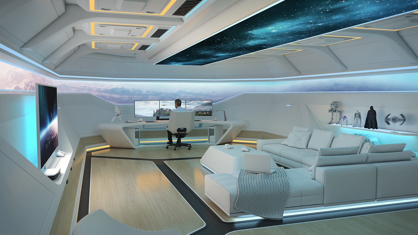 I fill Enchev，Entertainment Room Design，Interior design，Futurism，Entertainment room，