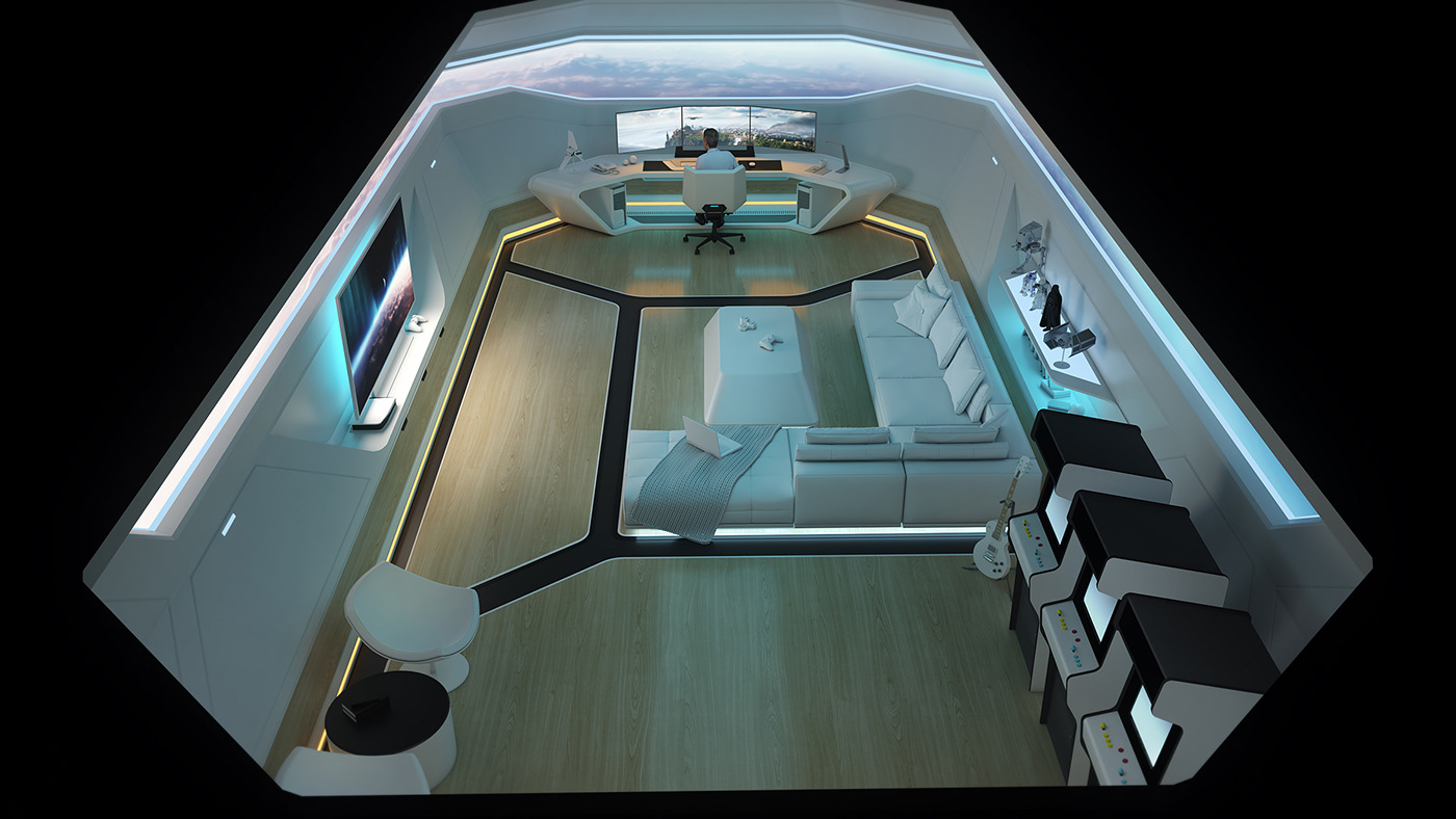 I fill Enchev，Entertainment Room Design，Interior design，Futurism，Entertainment room，