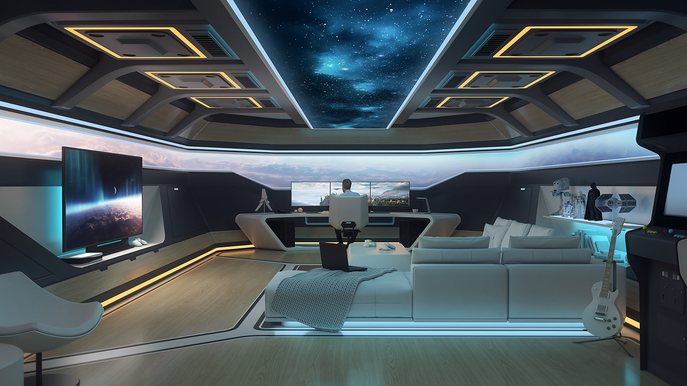 I fill Enchev，Entertainment Room Design，Interior design，Futurism，Entertainment room，