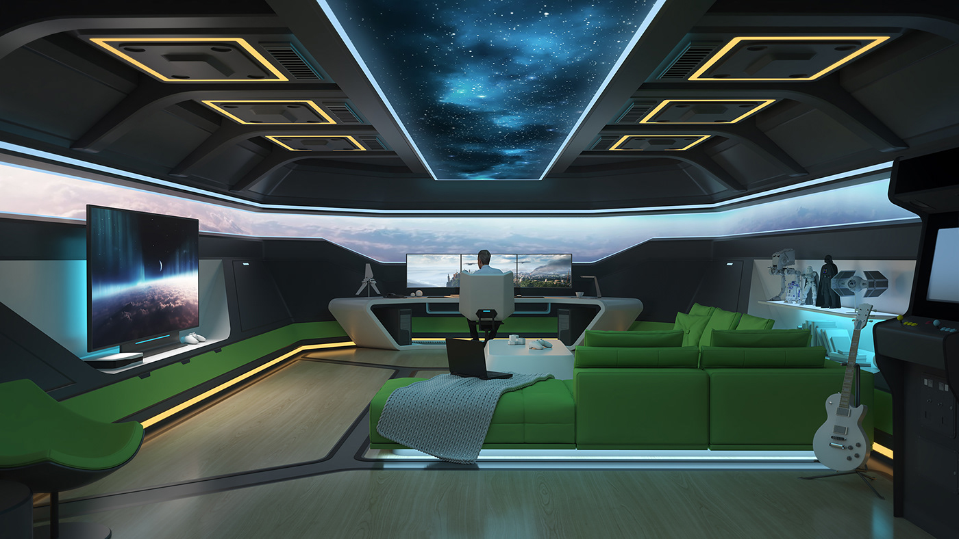 I fill Enchev，Entertainment Room Design，Interior design，Futurism，Entertainment room，