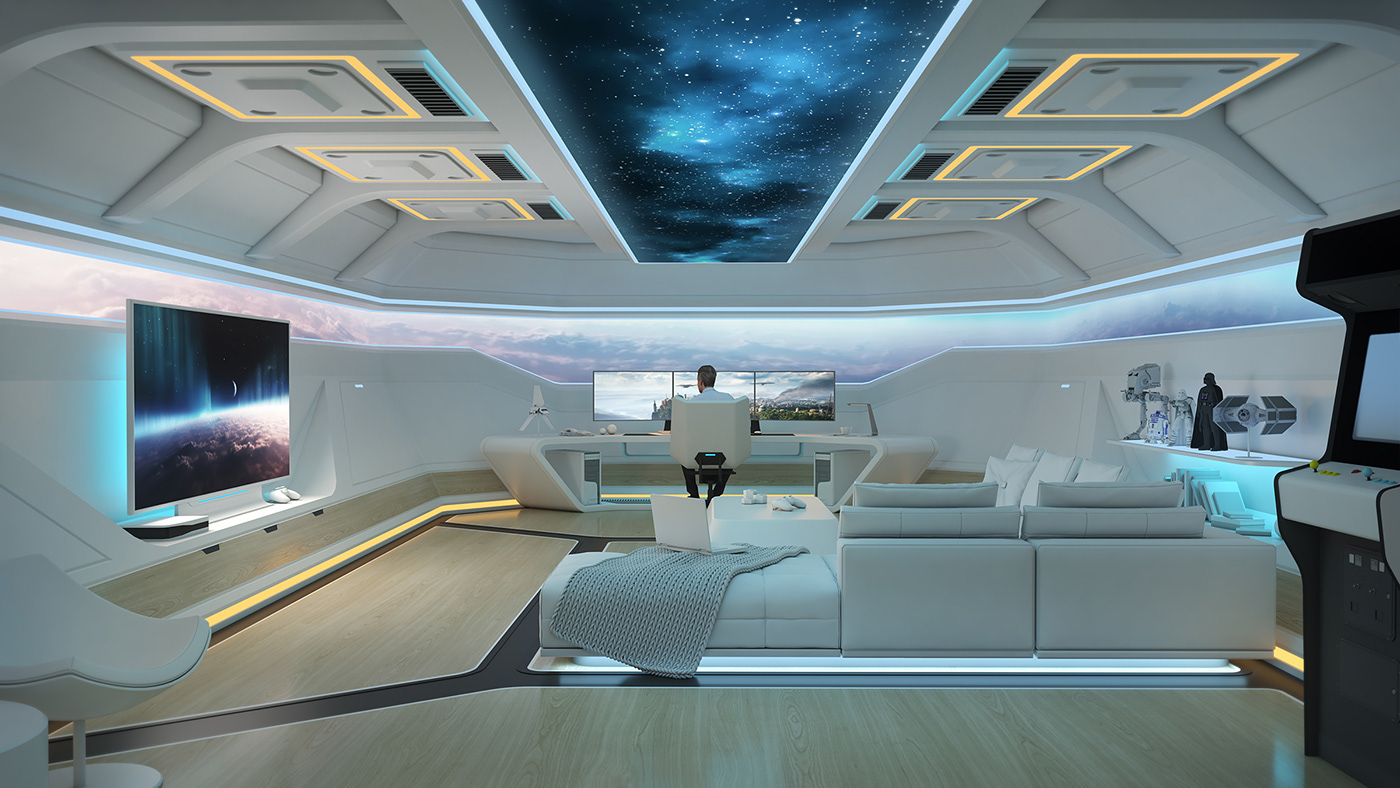 I fill Enchev，Entertainment Room Design，Interior design，Futurism，Entertainment room，