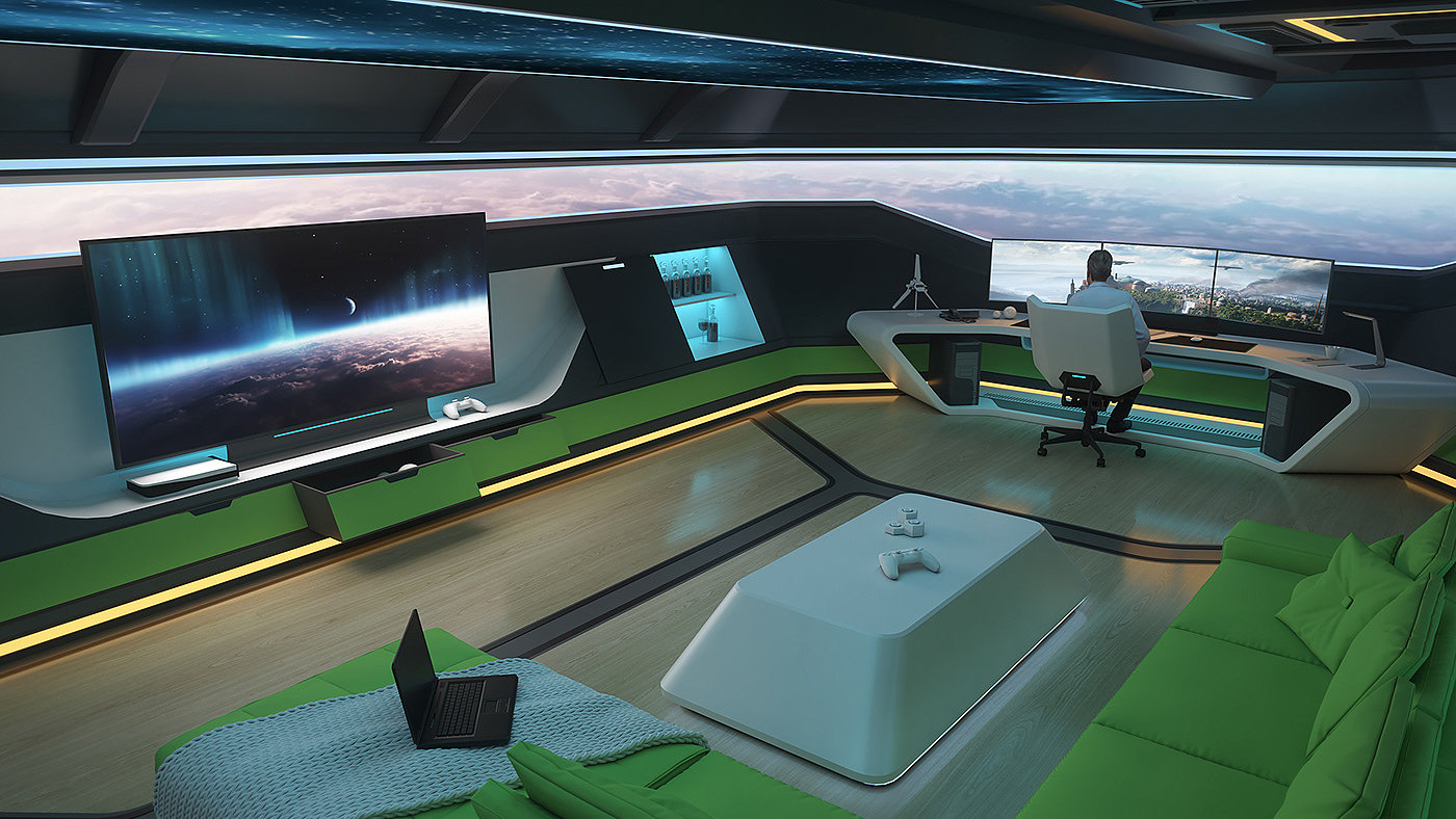 I fill Enchev，Entertainment Room Design，Interior design，Futurism，Entertainment room，