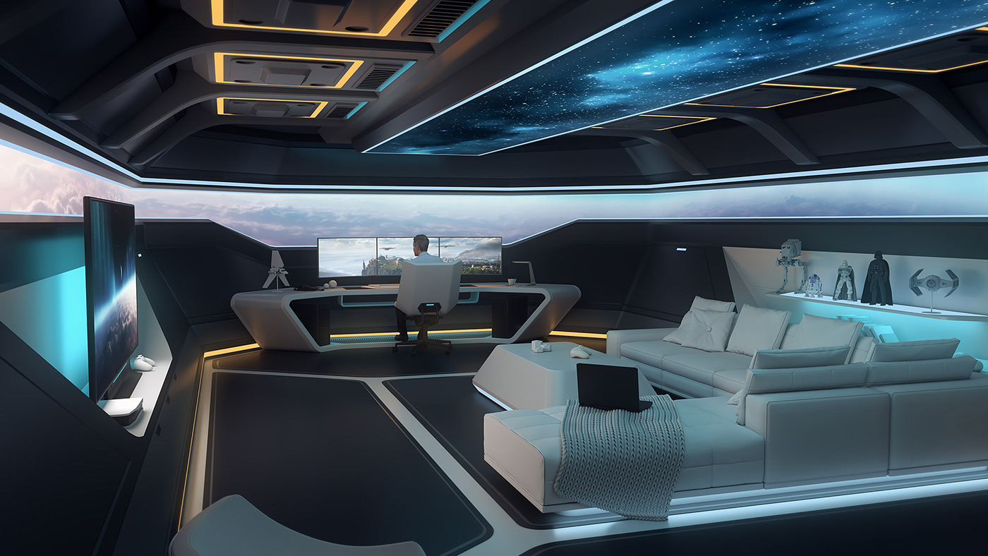 I fill Enchev，Entertainment Room Design，Interior design，Futurism，Entertainment room，