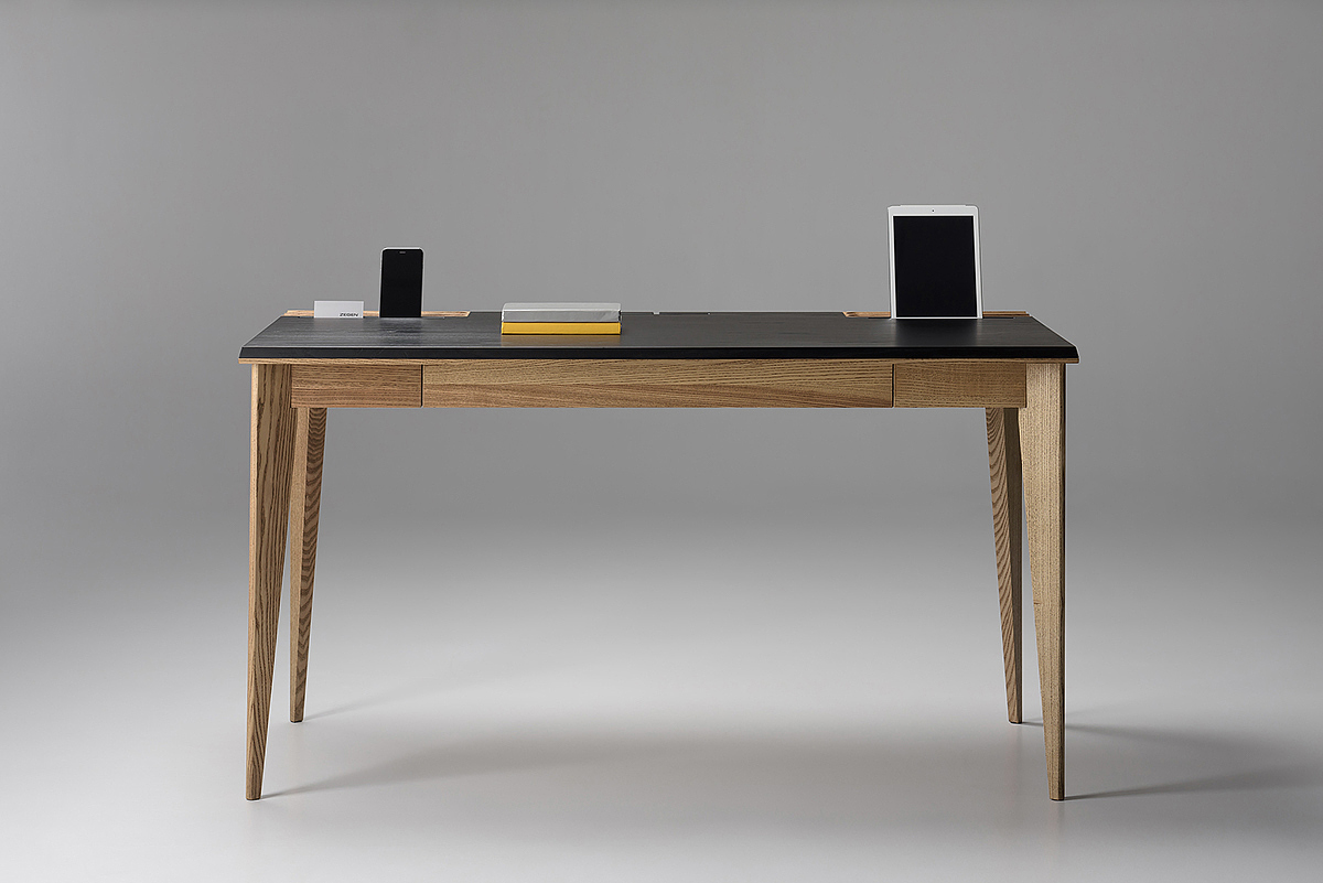 Table，Office supplies slot，Place electronic equipment in the opening，Cutting device centralized wire and cable，ollly，