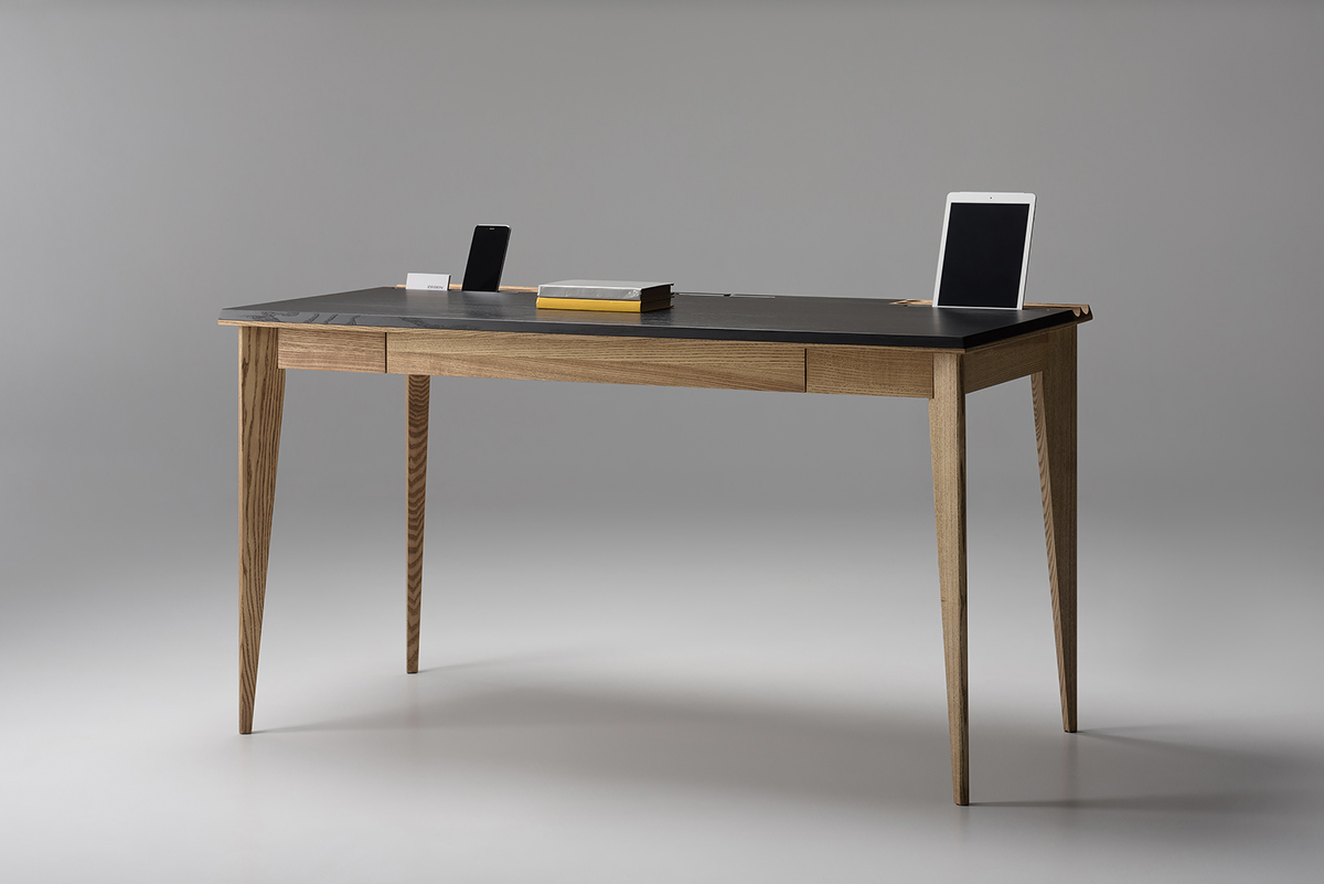 Table，Office supplies slot，Place electronic equipment in the opening，Cutting device centralized wire and cable，ollly，