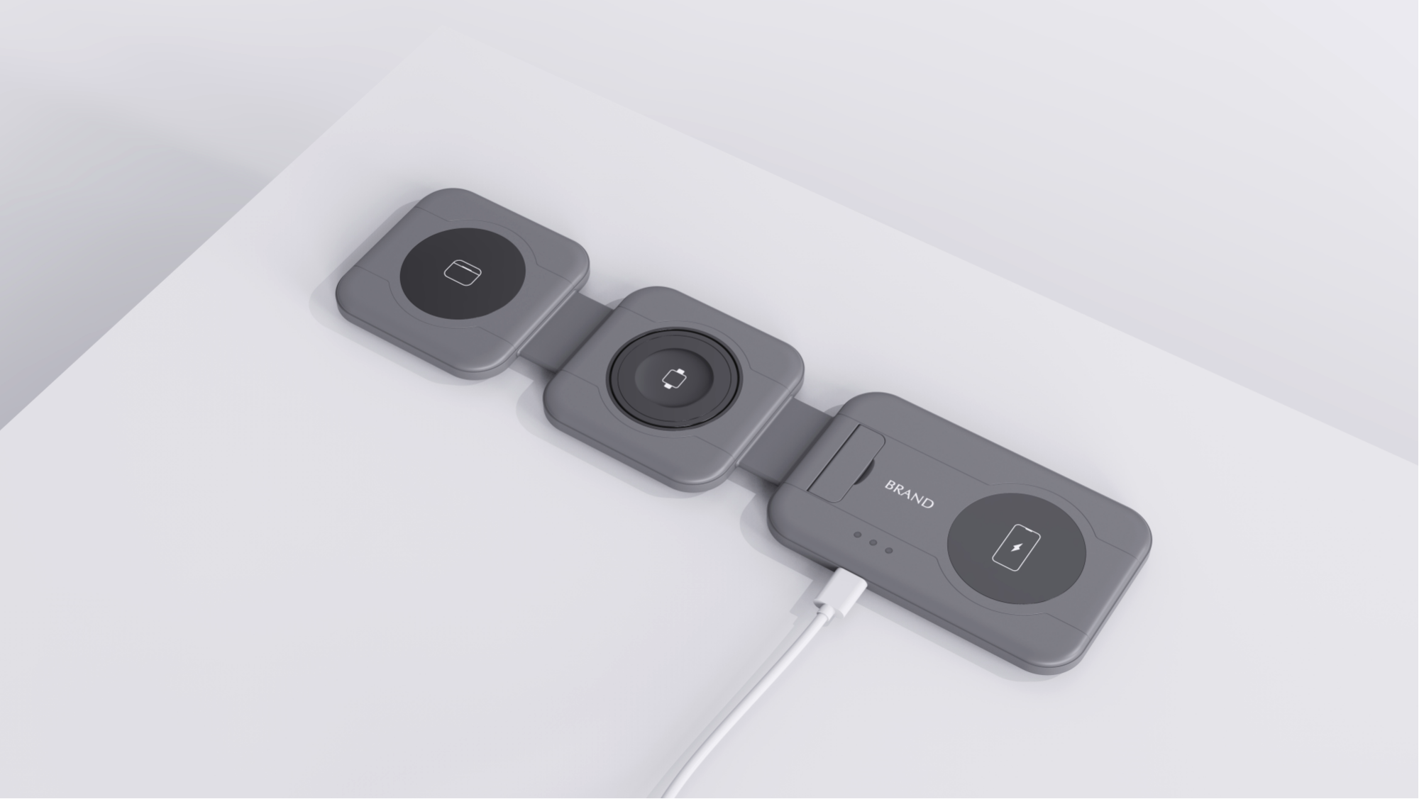Apple Trifold Wireless Charger，product design，industrial design，Structural design，Product development，Graphic Artist Designer，