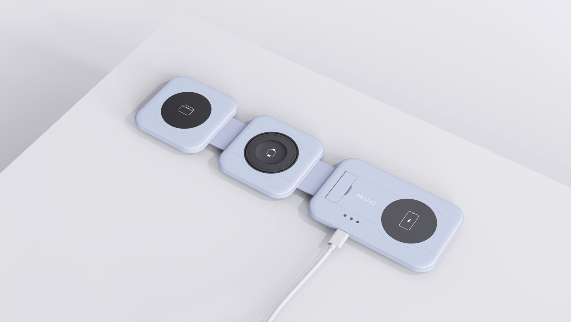 Apple Trifold Wireless Charger，product design，industrial design，Structural design，Product development，Graphic Artist Designer，