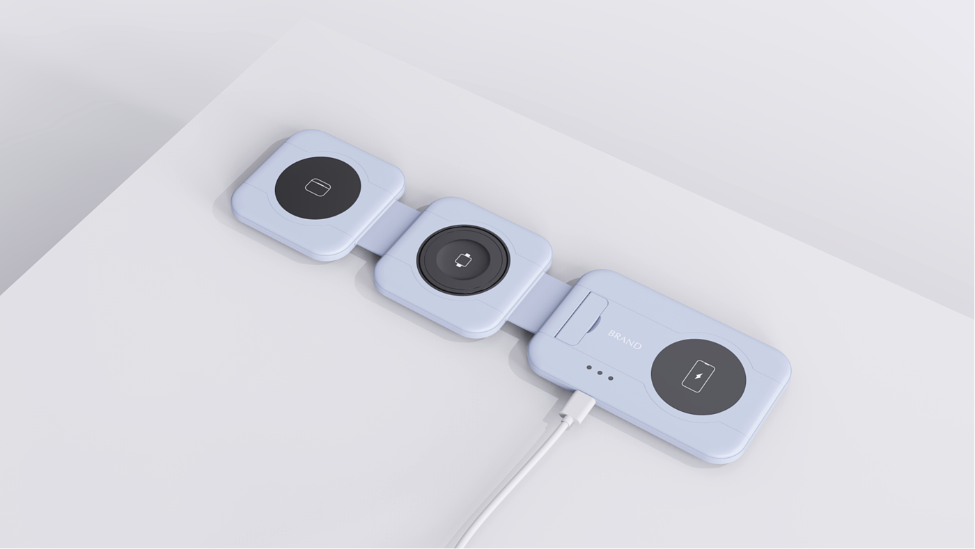 Apple Trifold Wireless Charger，product design，industrial design，Structural design，Product development，Graphic Artist Designer，