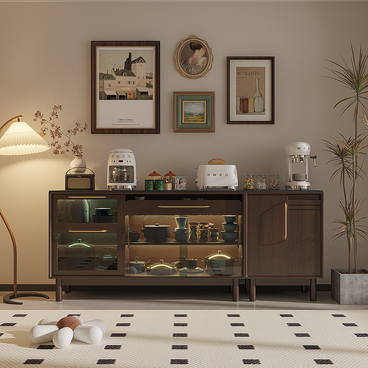 Sideboard，furniture，Middle Ancient Style，Side cabinet，furniture design ，