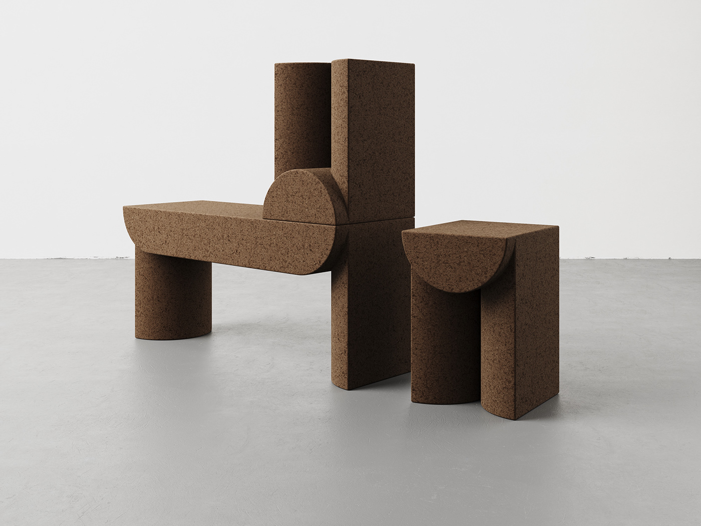 mudu studio，BULL Series，cork，Natural ecological materials，100 percent natural.，100 percent recyclable，chair，