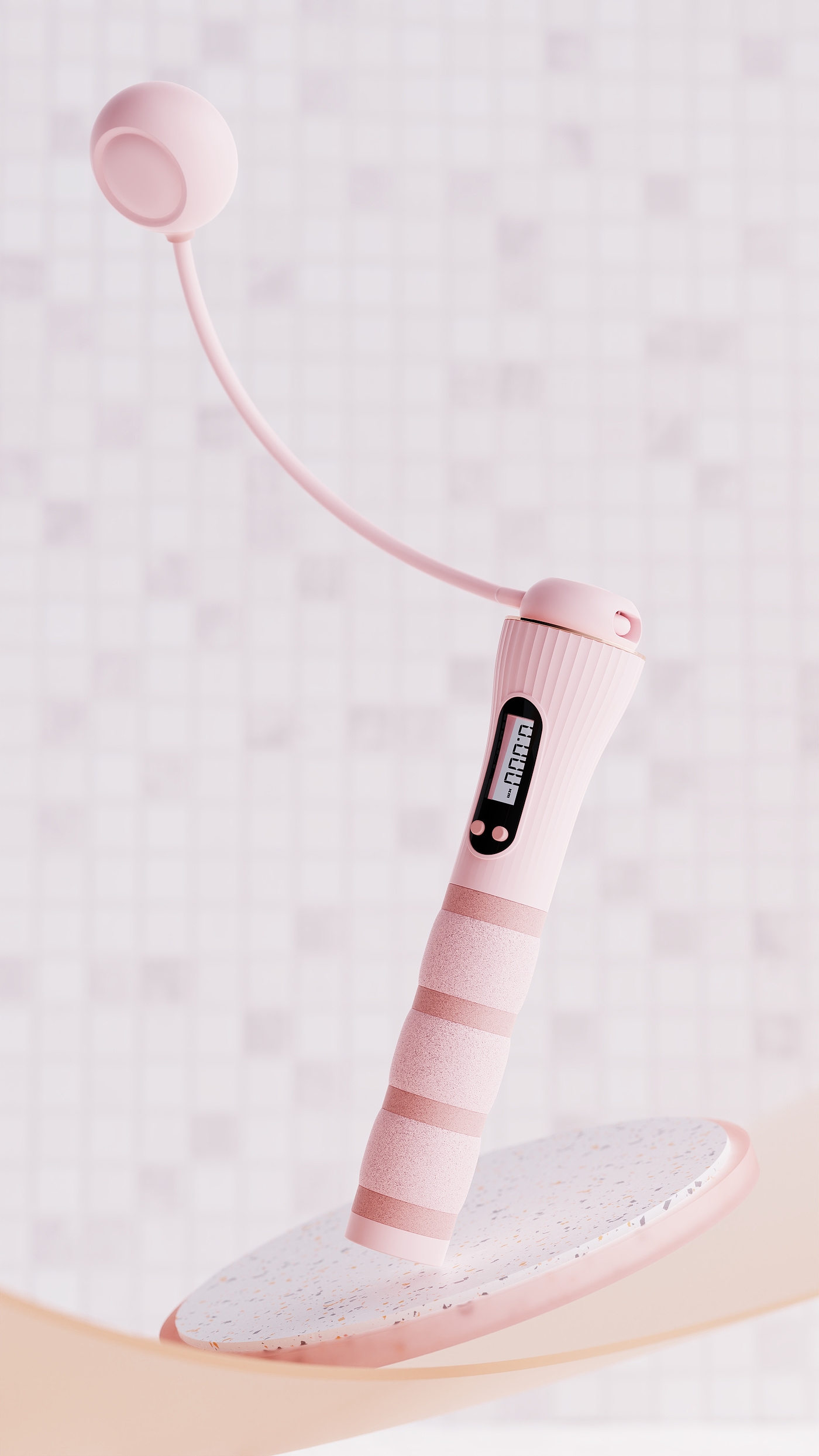 skipping rope，Bodybuilding，Foam rope skipping，Render，Visual effect design，