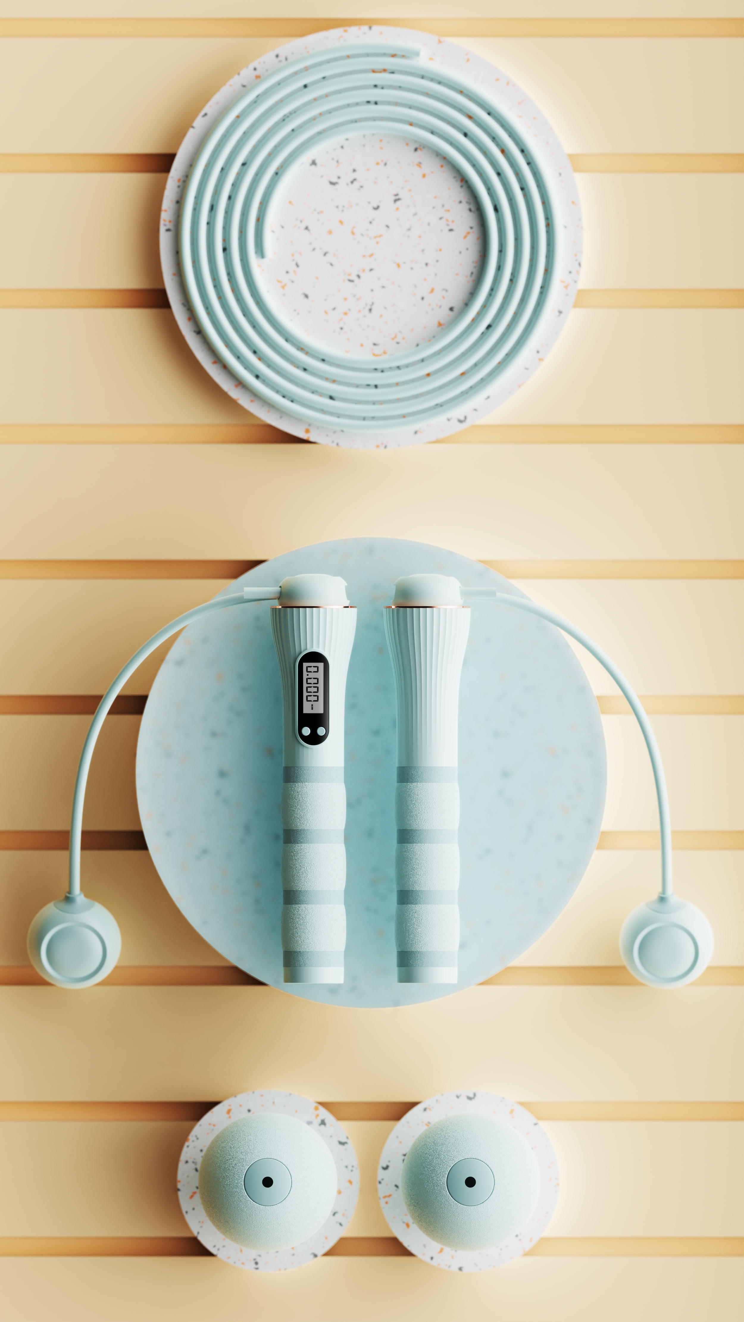 skipping rope，Bodybuilding，Foam rope skipping，Render，Visual effect design，