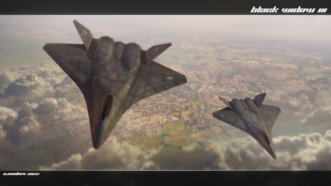 Black widow III，I fill Enchev，modeling，Render，Fighter Design，