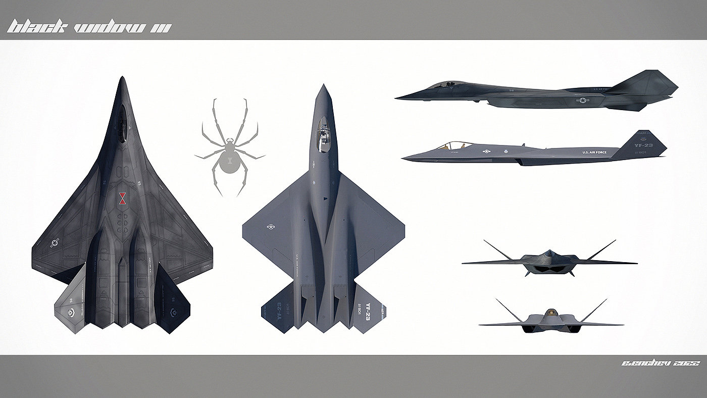 Black widow III，I fill Enchev，modeling，Render，Fighter Design，