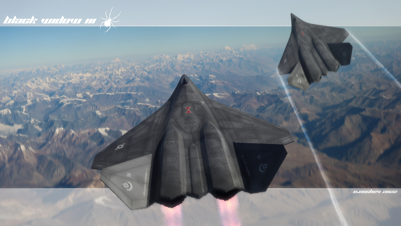 Black widow III，I fill Enchev，modeling，Render，Fighter Design，