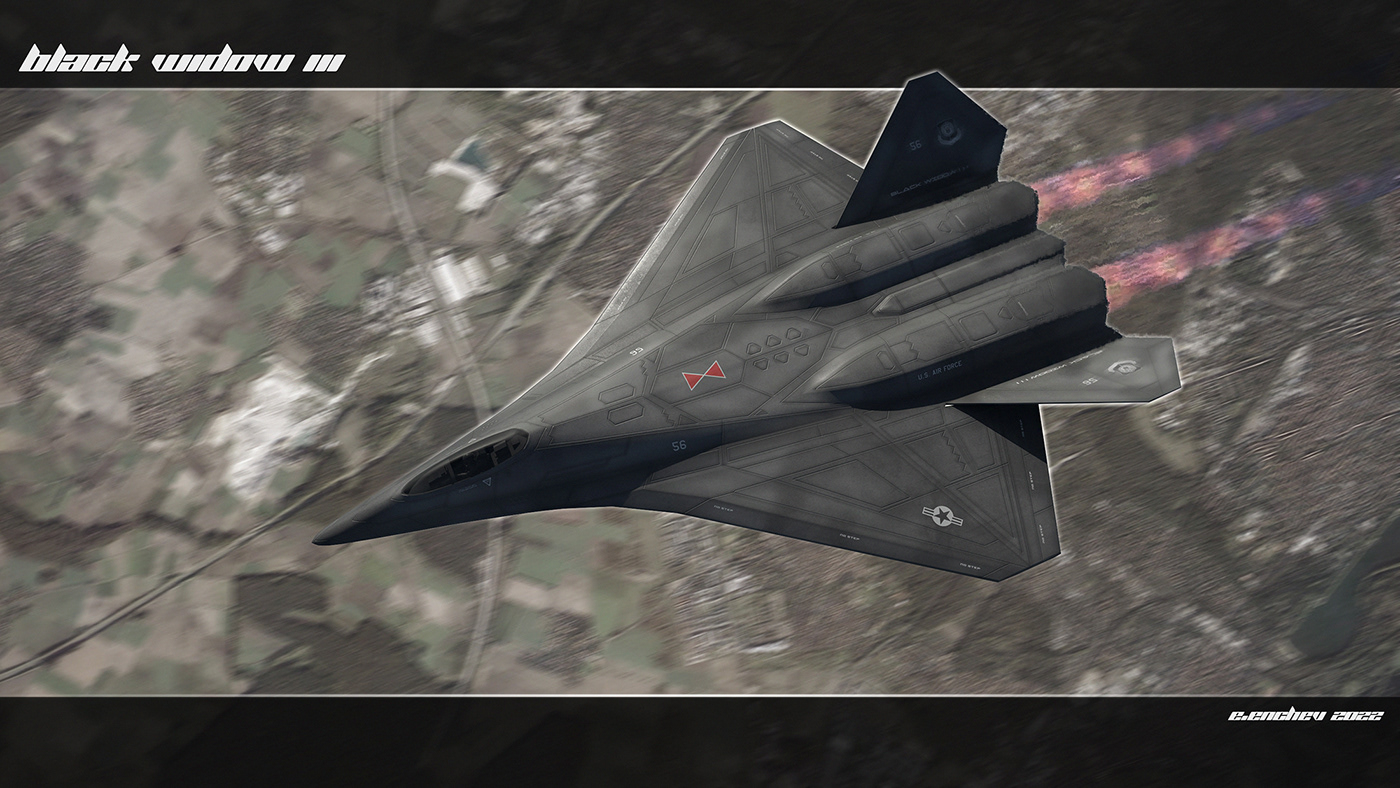 Black widow III，I fill Enchev，modeling，Render，Fighter Design，