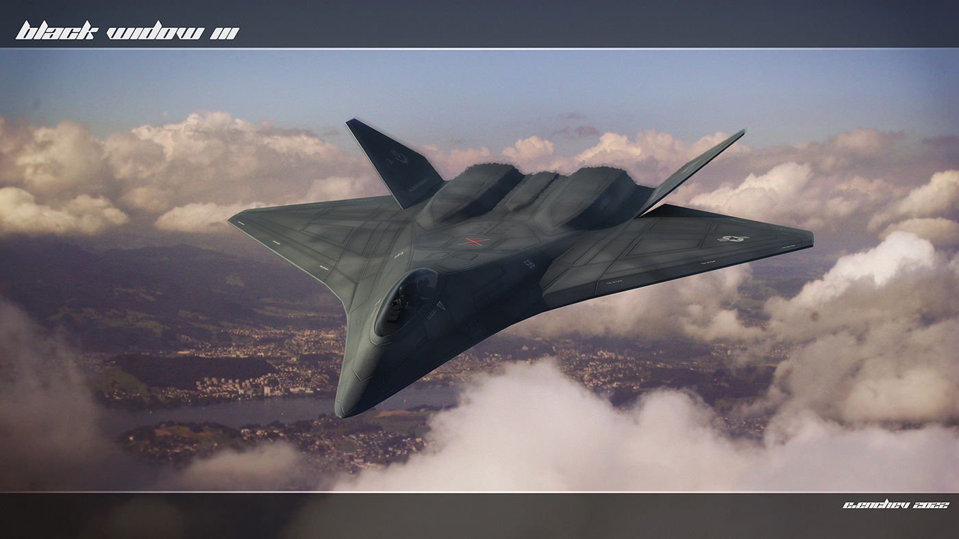 Black widow III，I fill Enchev，modeling，Render，Fighter Design，