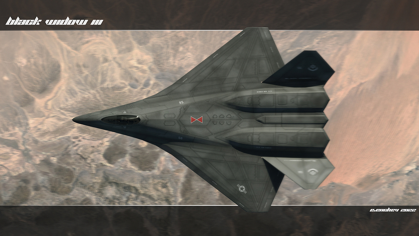 Black widow III，I fill Enchev，modeling，Render，Fighter Design，