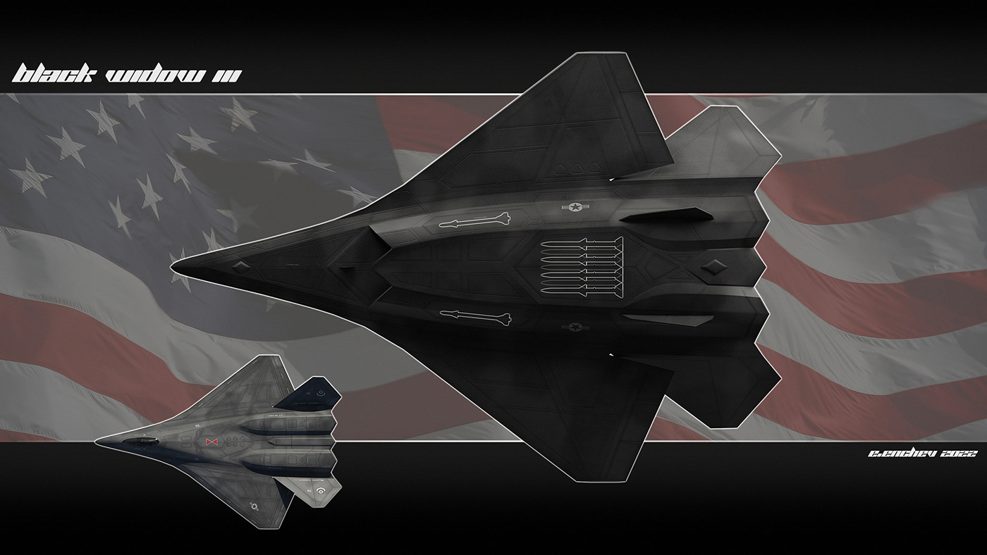 Black widow III，I fill Enchev，modeling，Render，Fighter Design，