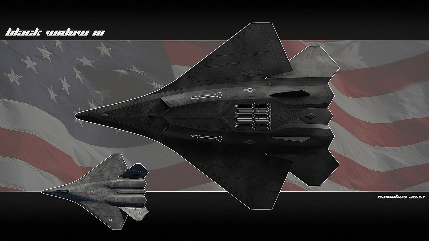 Black widow III，I fill Enchev，modeling，Render，Fighter Design，
