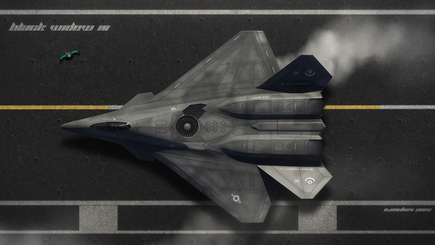 Black widow III，I fill Enchev，modeling，Render，Fighter Design，