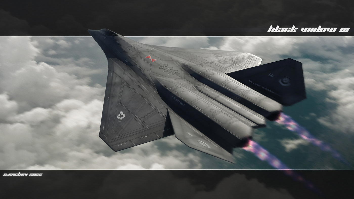 Black widow III，I fill Enchev，modeling，Render，Fighter Design，