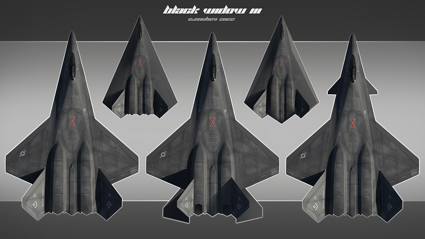 Black widow III，I fill Enchev，modeling，Render，Fighter Design，