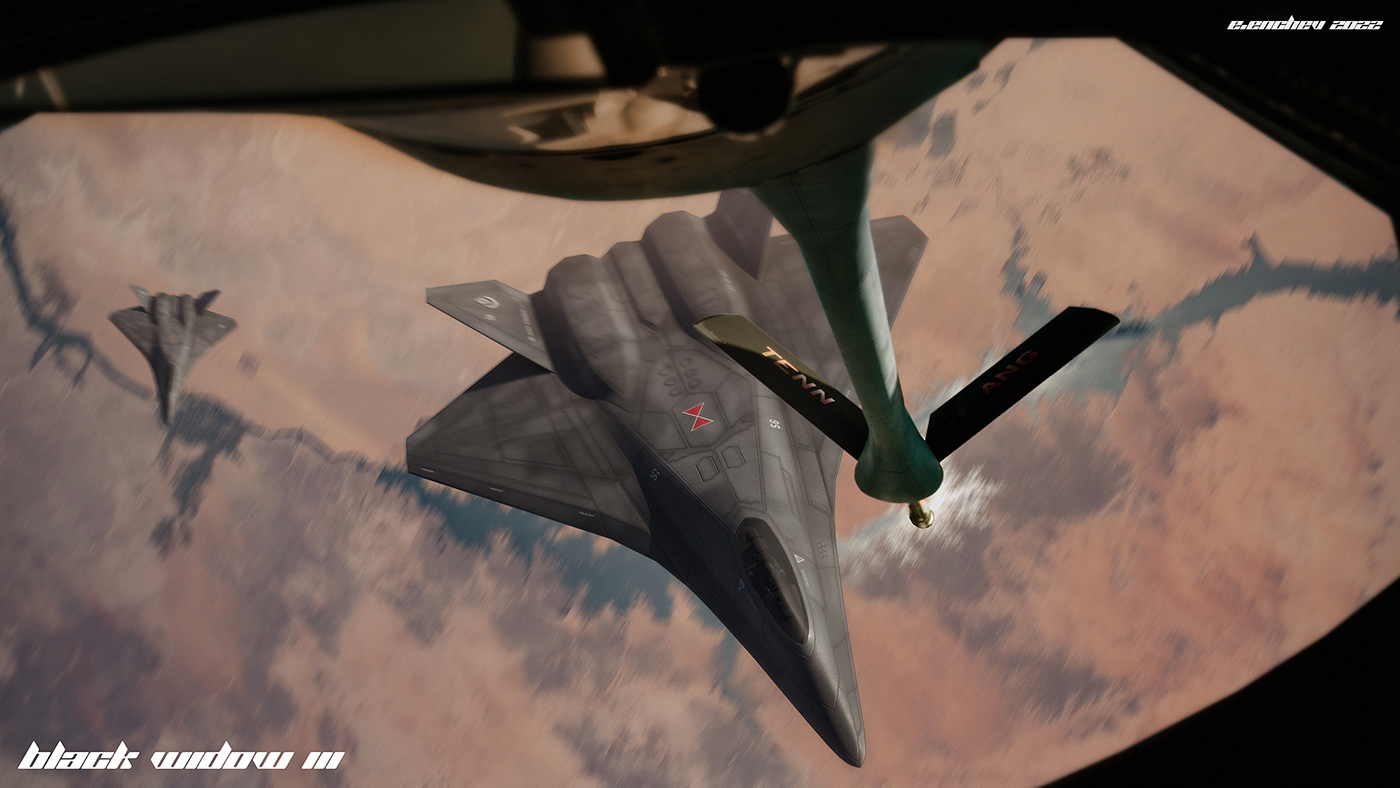 Black widow III，I fill Enchev，modeling，Render，Fighter Design，