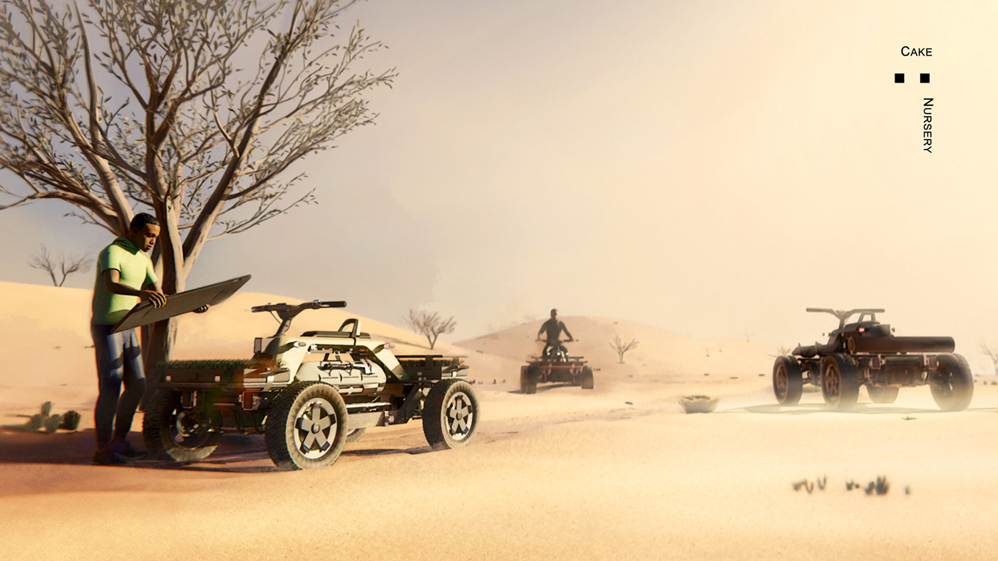 conceptual design，Automobile design，Ergonomics，Guillaume GARZENNEC，Greenism，planting trees，Desertification，