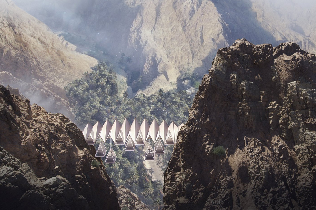 Triangle design，Dubai，Total Building，Architectural design，Hanging Retreat，Ardh Architect，