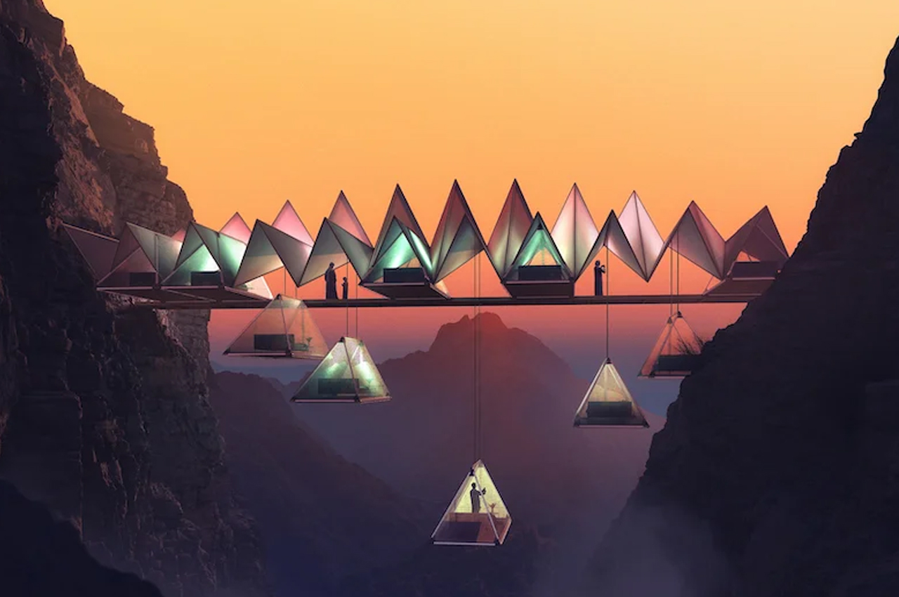 Triangle design，Dubai，Total Building，Architectural design，Hanging Retreat，Ardh Architect，