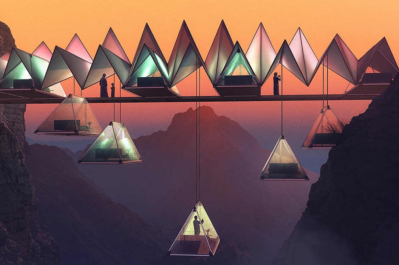 Triangle design，Dubai，Total Building，Architectural design，Hanging Retreat，Ardh Architect，