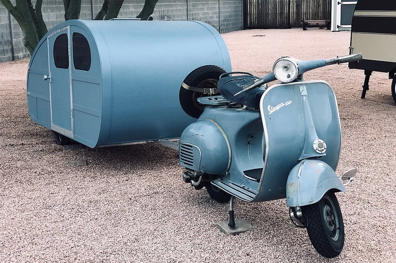 trailer，vespa，vehicle，industrial design，vehicle，