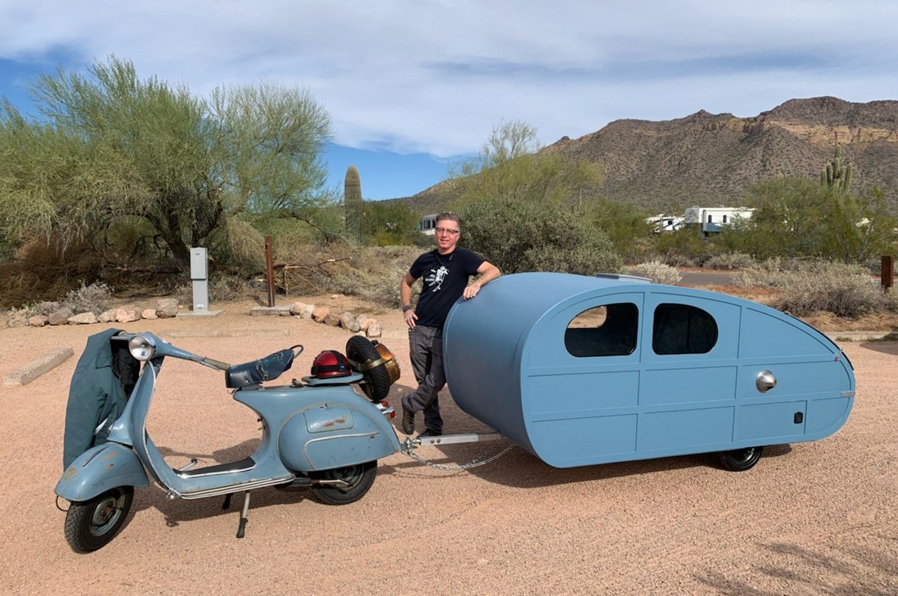 trailer，vespa，vehicle，industrial design，vehicle，