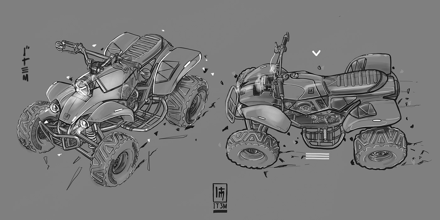 3D rendering，motorcycle，Futurism，