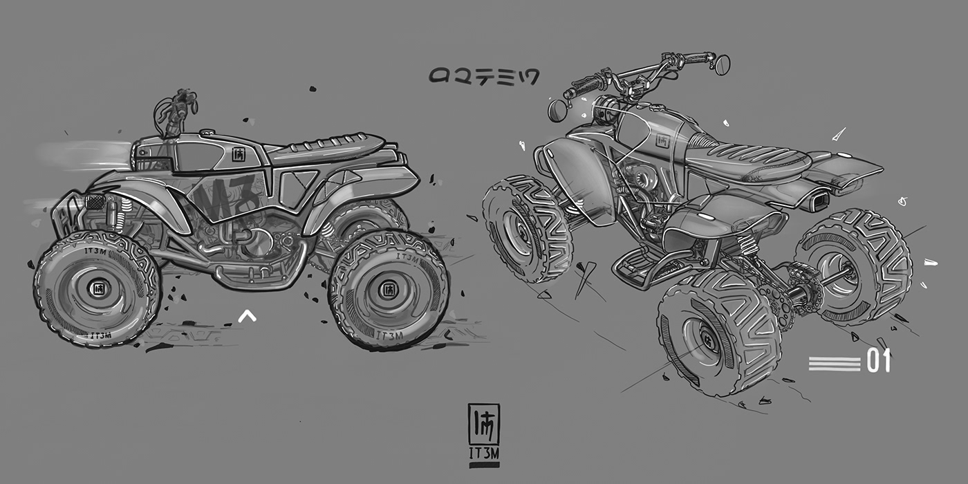 3D rendering，motorcycle，Futurism，