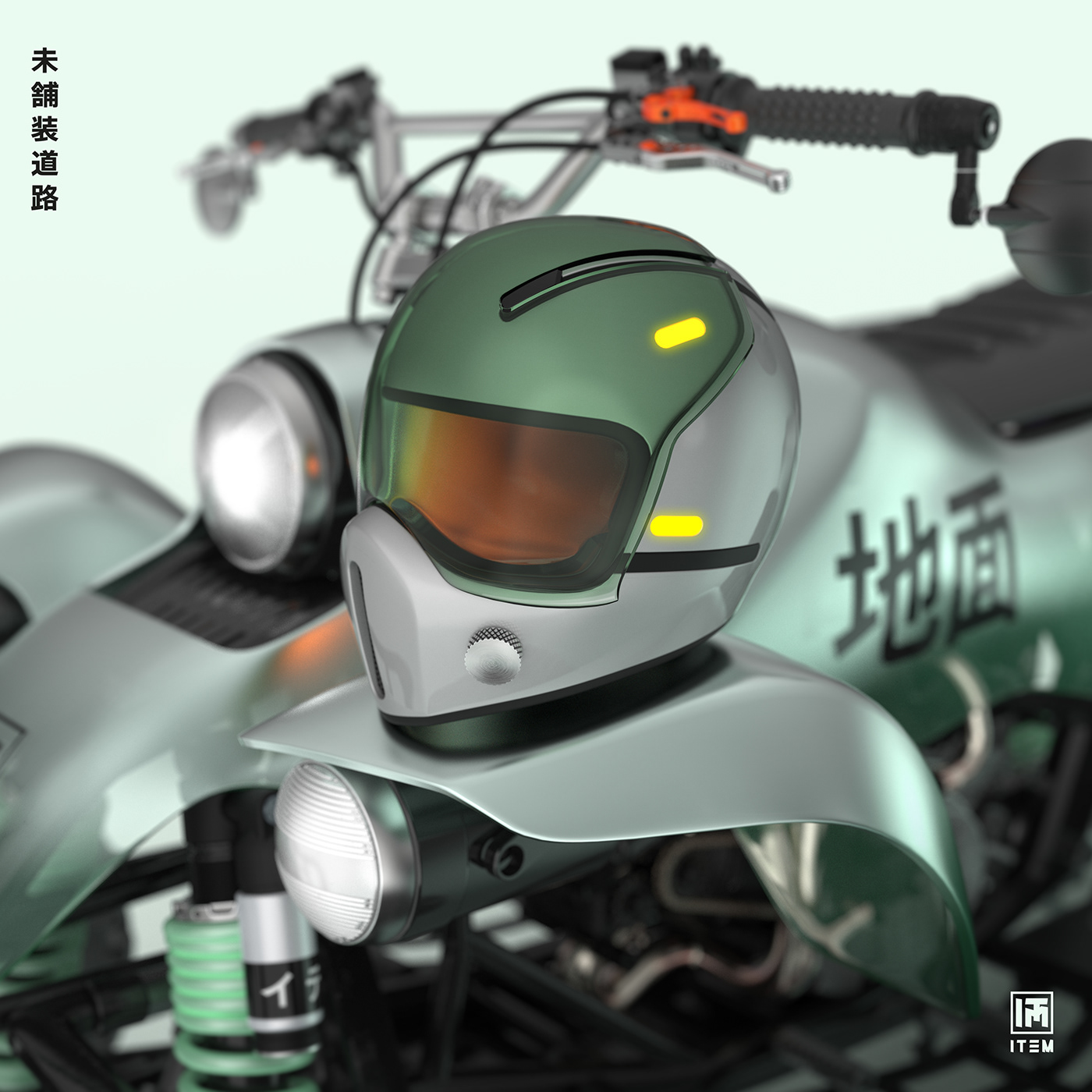3D rendering，motorcycle，Futurism，