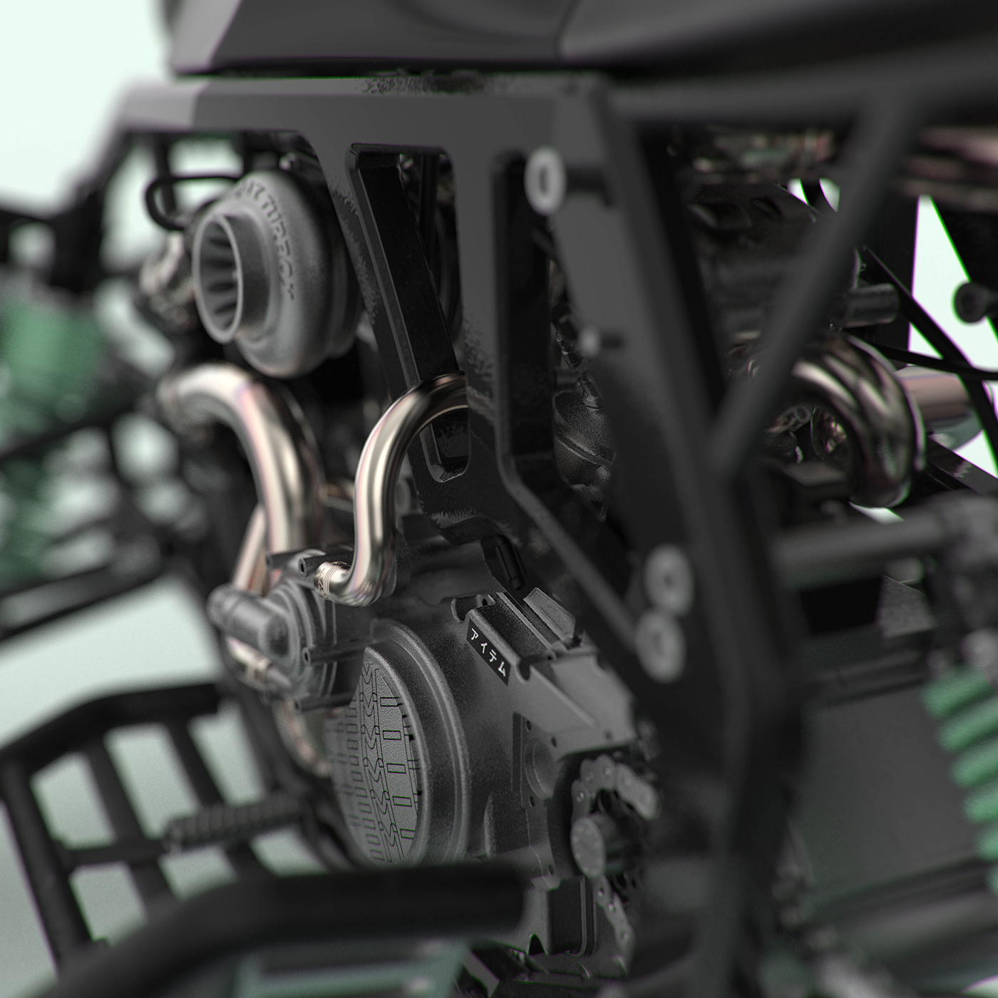 3D rendering，motorcycle，Futurism，