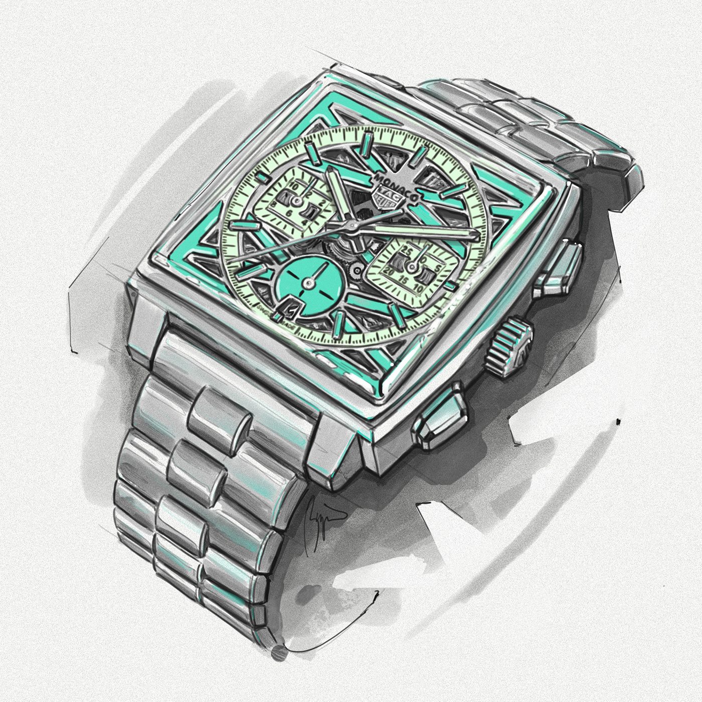 Wrist watch，Handmade，carving，