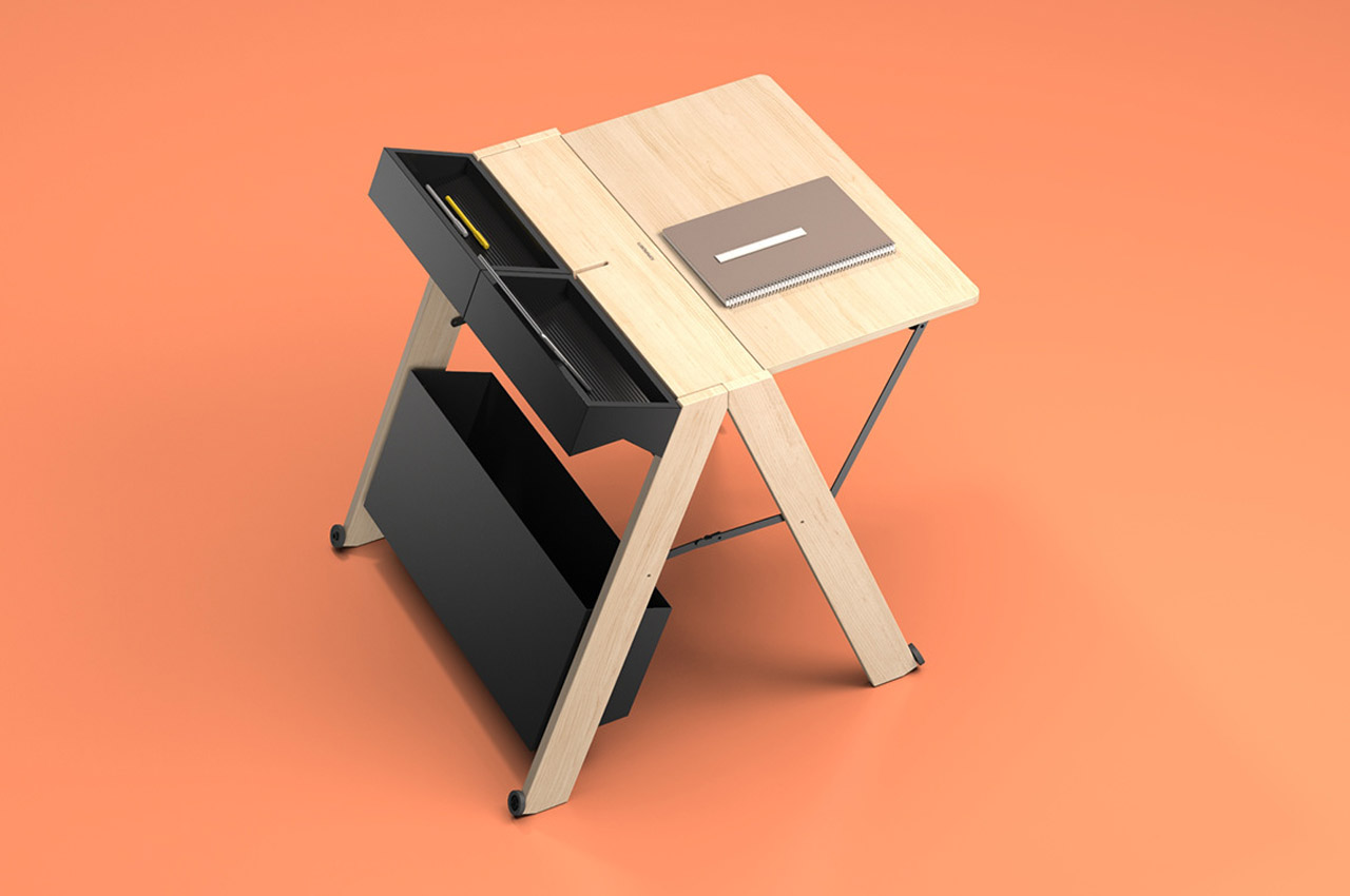 desk，Foldable，woodiness，