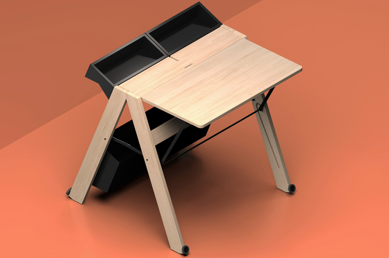 desk，Foldable，woodiness，