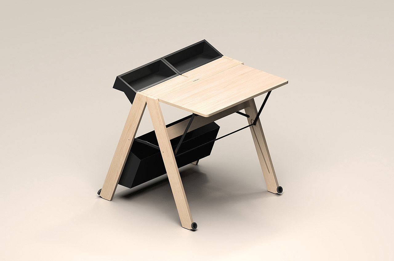 办公桌，可折叠，木质，