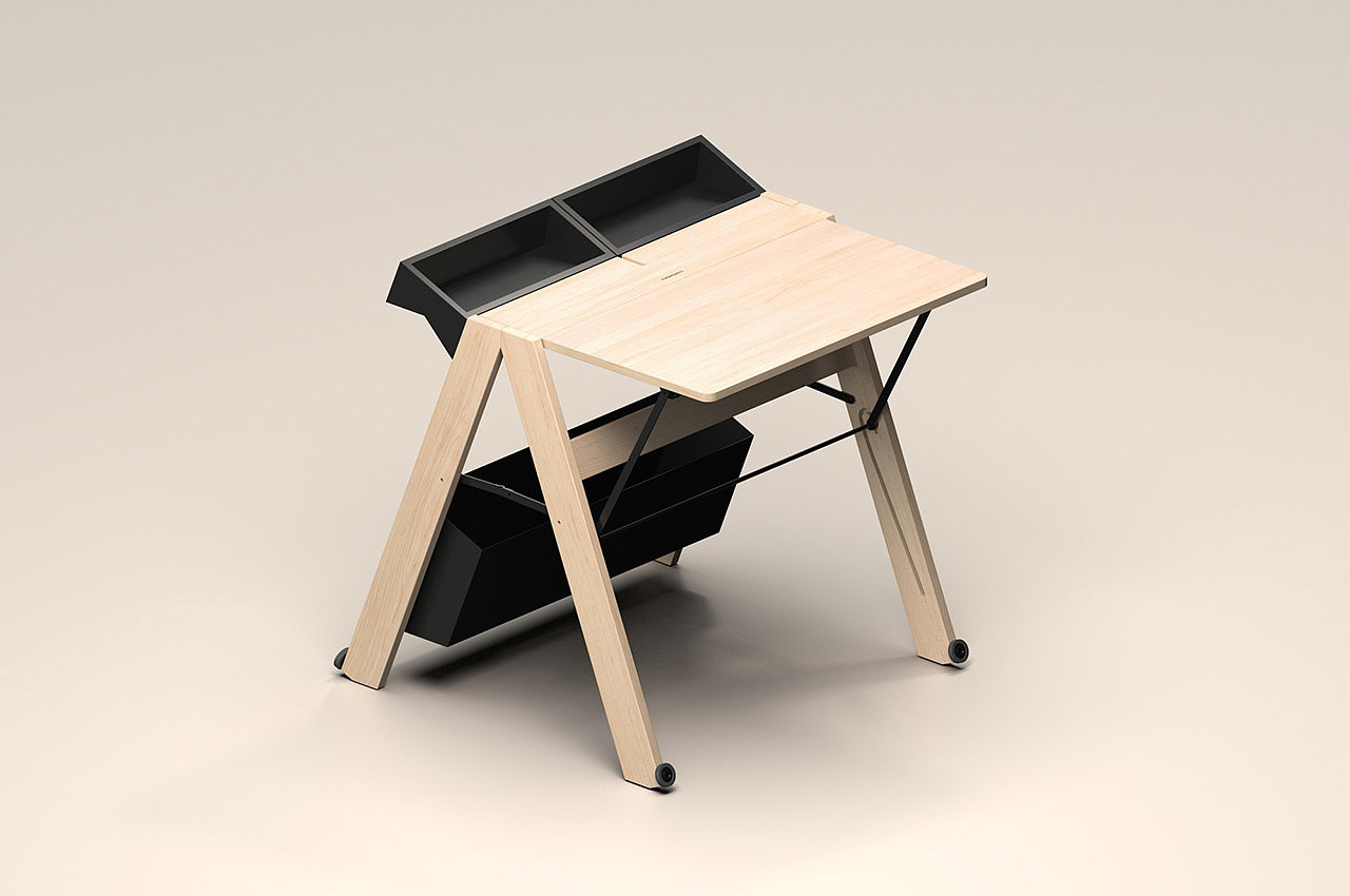 desk，Foldable，woodiness，