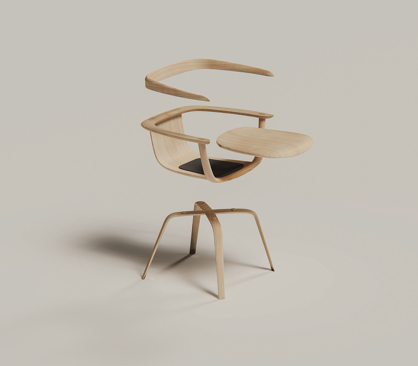 oak，Beech，Andreu World，chair，