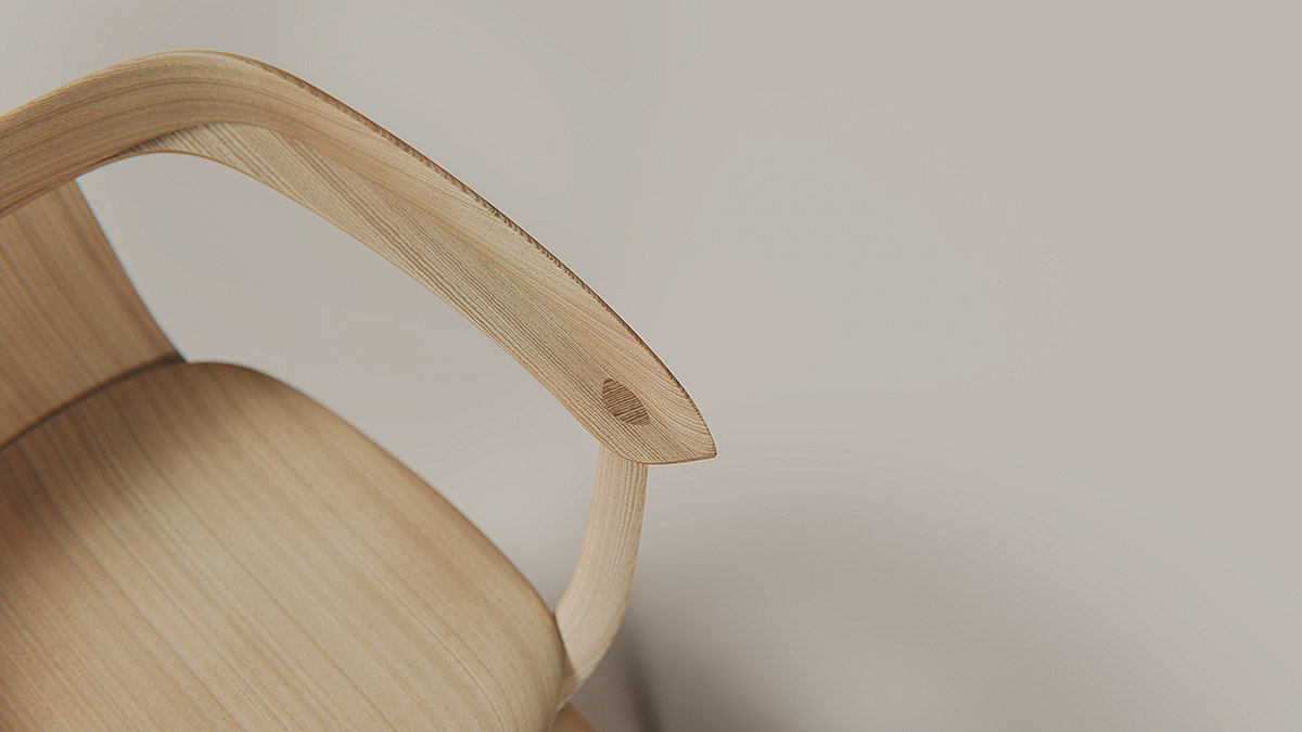 oak，Beech，Andreu World，chair，