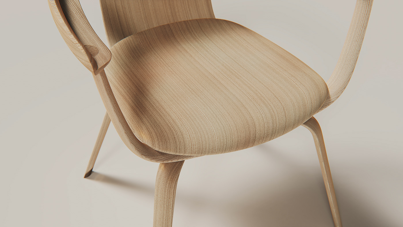 oak，Beech，Andreu World，chair，